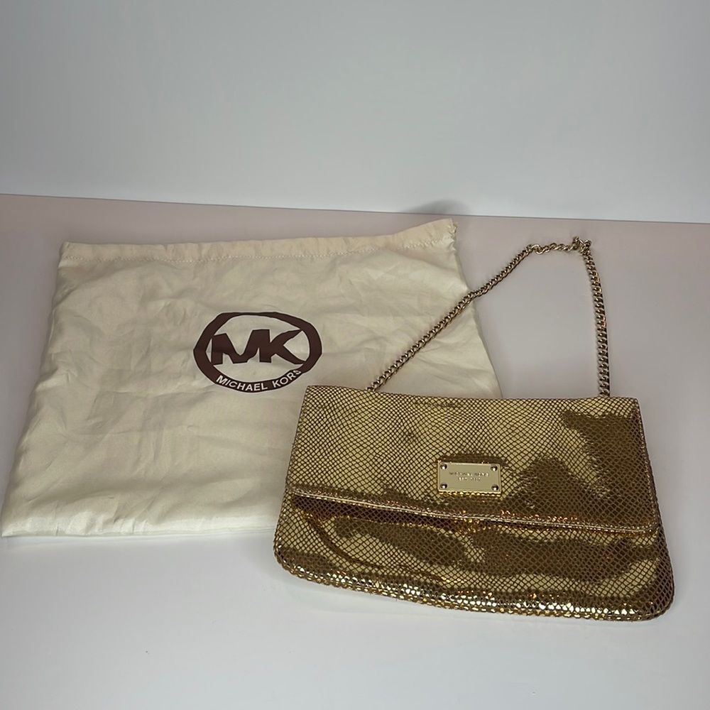 Michael Kors metallic gold handbag